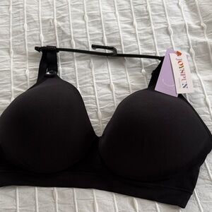 This is a black maternity nursing bra from the brand Joyspun, size XXL.